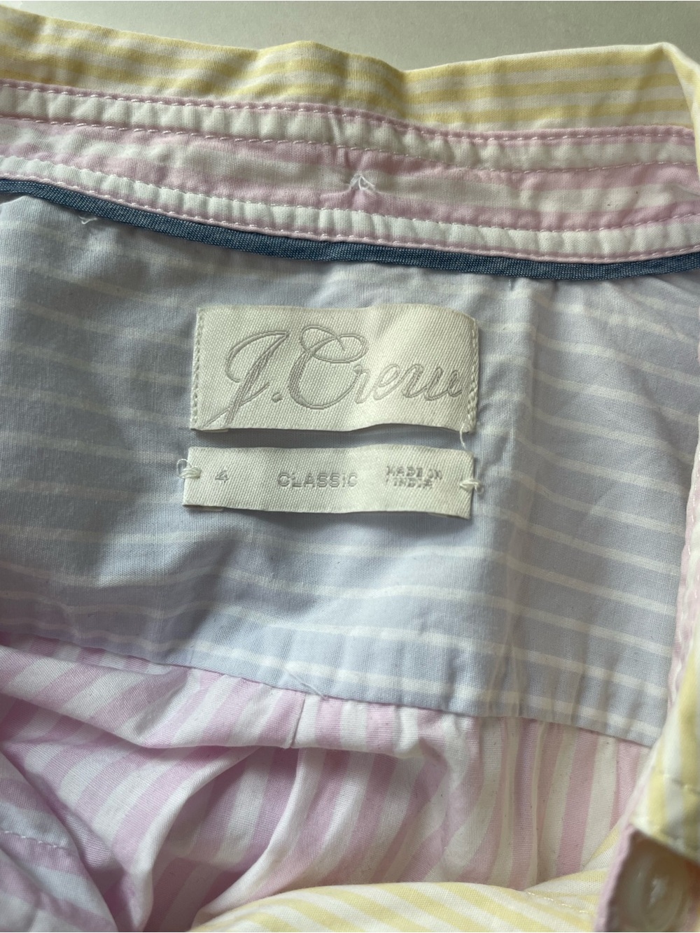 J. Crew Pastel Multi-Panel Stripe Button-Up Shirt - Picture 2 of 10